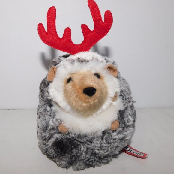 Spicy Holiday Christmas Hedgehog Plush With Antlers 5" Douglas Cuddle Toy - Picture 2 of 7